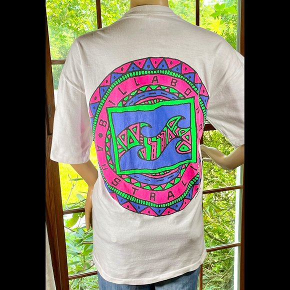 ▪️VTG▪️BILLABONG▪️1990's Neon Wave Graphic T-shirt - Picture 2 of 9